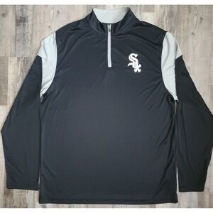Fanatics Quarter Zip Pullover Mens XL Black Chicago White Sox MLB Long Sleeve